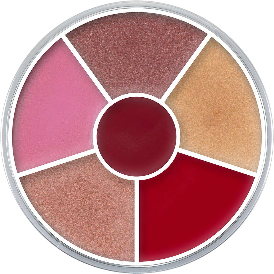 KRYOLAN Lip Shine Circle – Glänzende Lipgloss Palette, 25g, offen