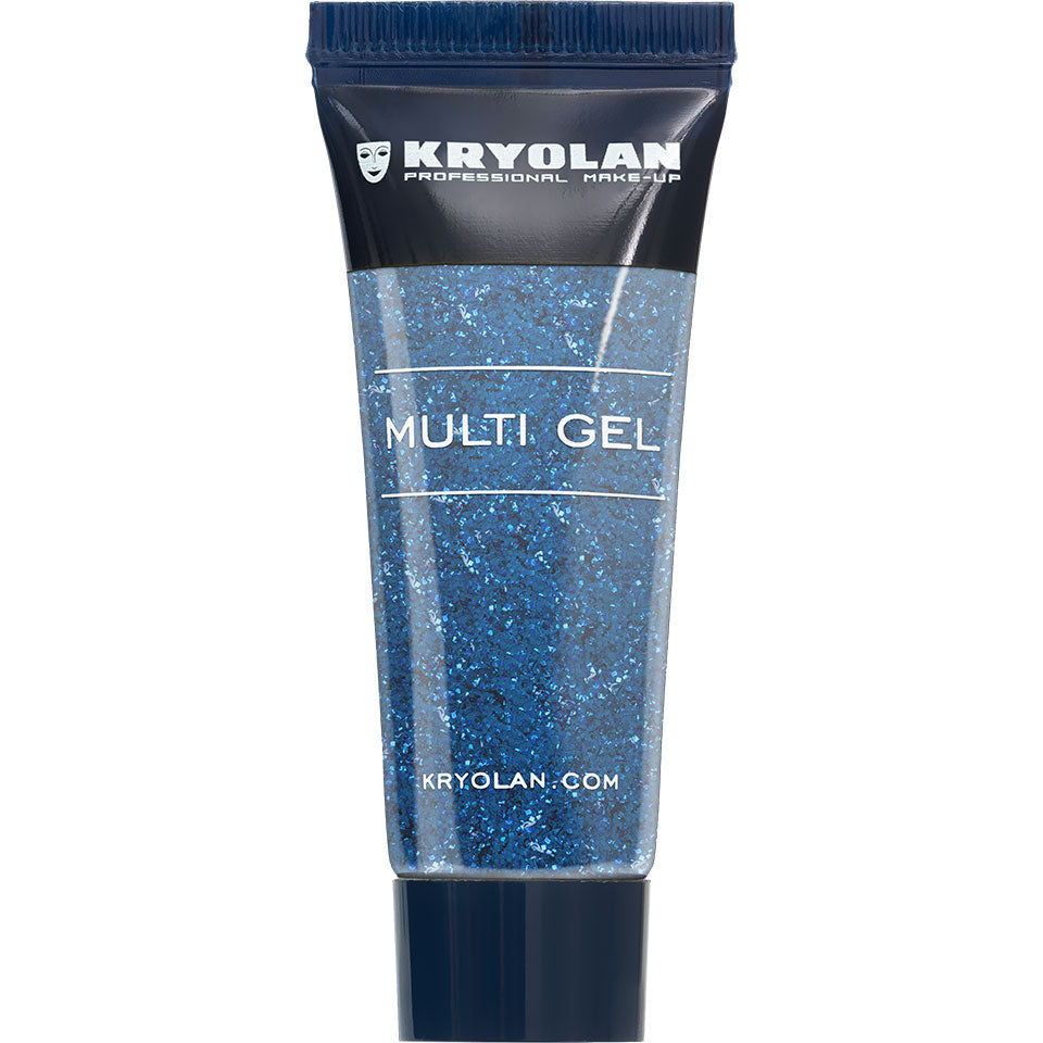 KRYOLAN Multi Gel Glitter grob blue – Glitzer-Gel für Haut & Haare, 10ml, Tube
