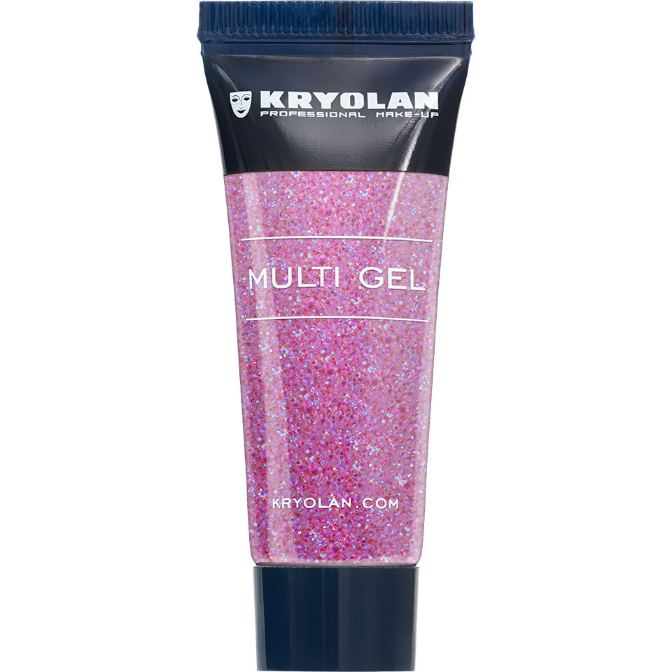 KRYOLAN Multi Gel Glitter grob magenta – Glitzer-Gel für Haut & Haare, 10ml, Tube