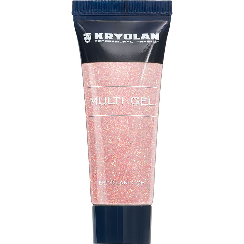 KRYOLAN Multi Gel Glitter grob pastel pink – Glitzer-Gel für Haut & Haare, 10ml, Tube