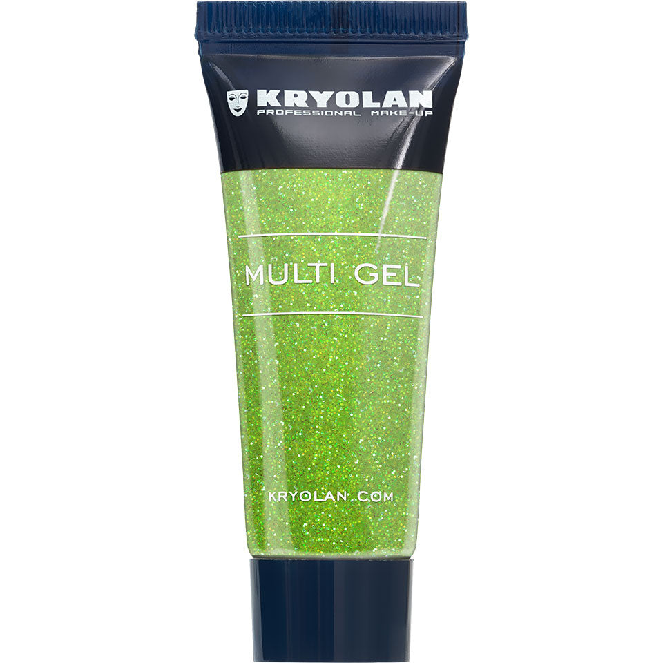 KRYOLAN Multi Gel Glitter grob pearl green – Glitzer-Gel für Haut & Haare, 10ml, Tube