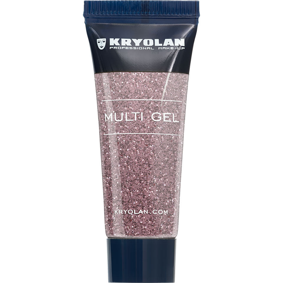 KRYOLAN Multi Gel Glitter grob pink – Glitzer-Gel für Haut & Haare, 10ml, Tube