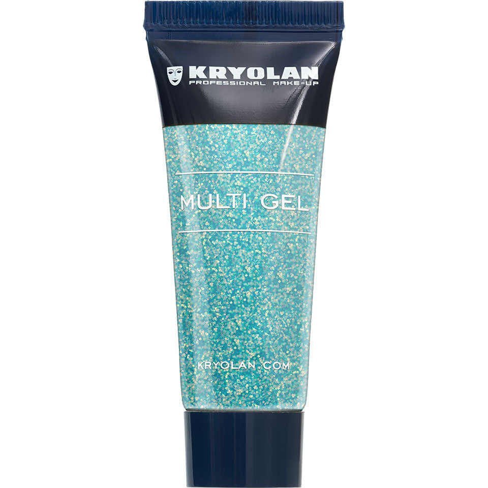KRYOLAN Multi Gel Glitter grob seal blue – Glitzer-Gel für Haut & Haare, 10ml, Tube