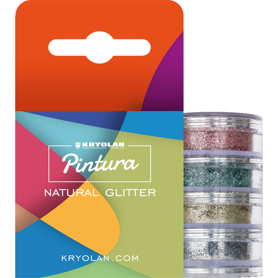 KRYOLAN PINTURA Natural Glitter 4 Farben-Set, 5g, in Verpackung