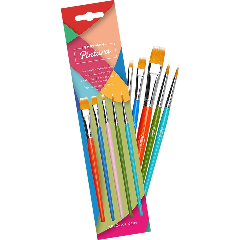 KRYOLAN PINTURA Pinsel-Set zur Gesichtsbemahlung – 5-teilig, 1stück, mit Umkarton
