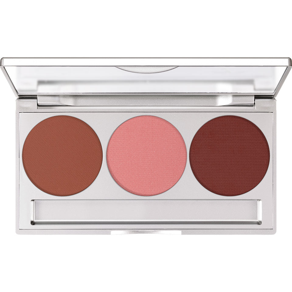 KRYOLAN Professional Trio Blusher Set Subtle – magnetische Spiegelpalette, 8g