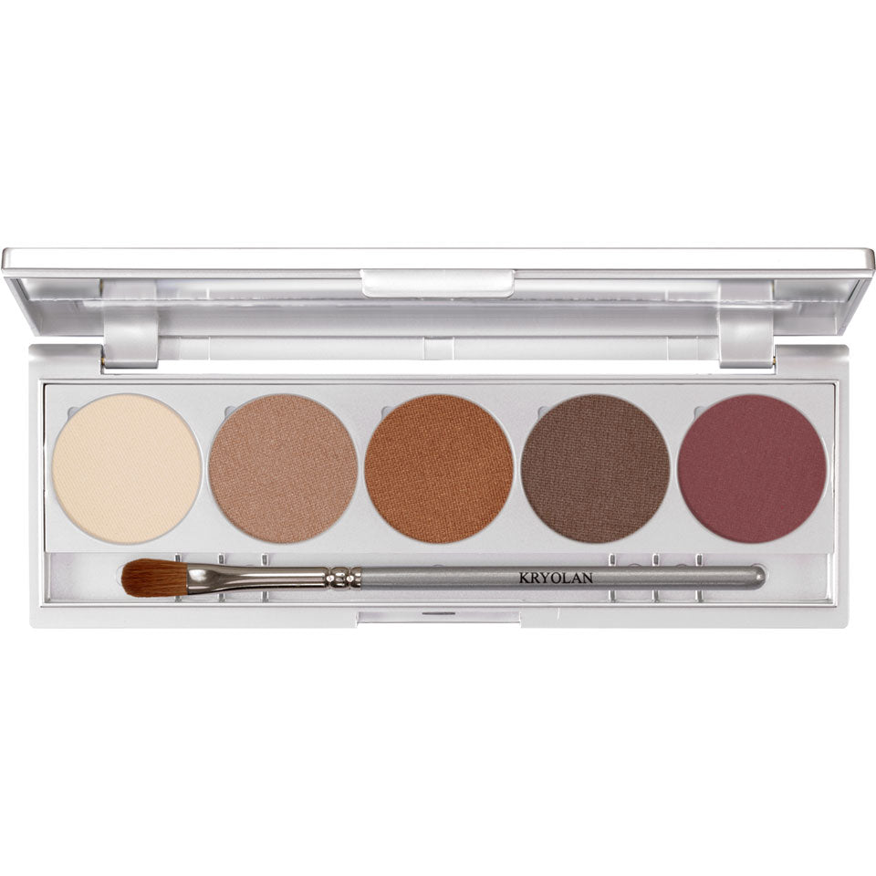 KRYOLAN Shades 5 Farben Casablanca – Magnetische Make-up Palette mit 5 gepressten Puderfarben, 7.5g, offen
