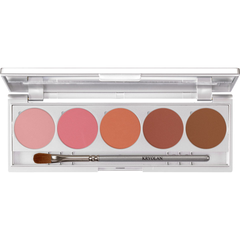 KRYOLAN Shades 5 Farben Florence – Magnetische Make-up Palette mit 5 gepressten Puderfarben, 7.5g, offen