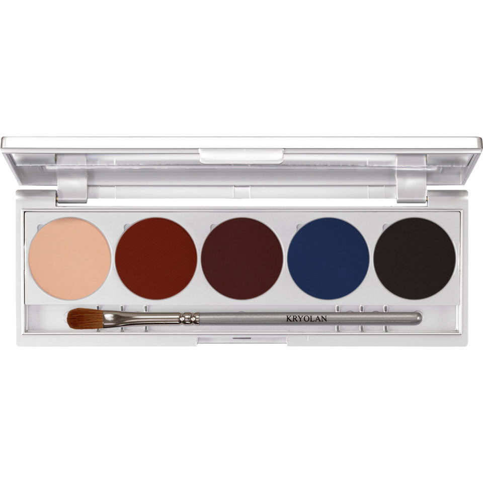 KRYOLAN Shades 5 Farben London – Magnetische Make-up Palette mit 5 gepressten Puderfarben, 7.5g, offen