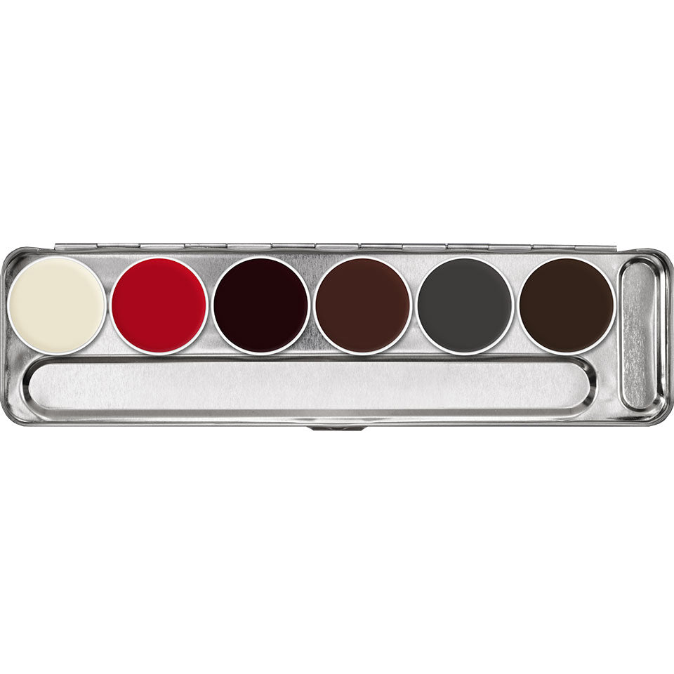 KRYOLAN Spezialteint für Gummiplastiken Palette 6 Farben - S – für Latex und Maskenbau, 20ml