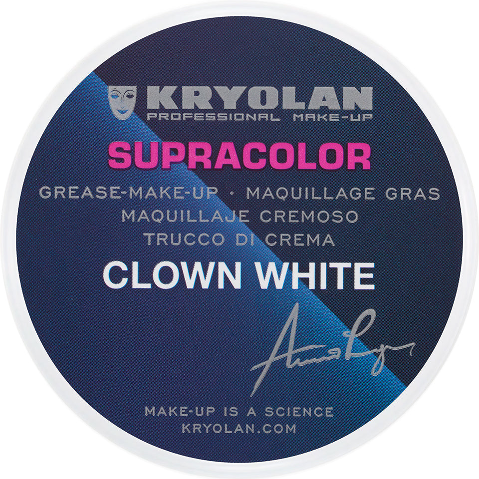 KRYOLAN Supracolor clown white – cremige Fettschminke mit höchster Deckkraft & Farbbrillanz, 30ml
