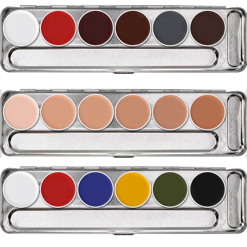 KRYOLAN Supracolor Palette 6 Farben – Fettschminke mit hoher Deckkraft, 1stk, Übersicht aller erhältlichen Varianten