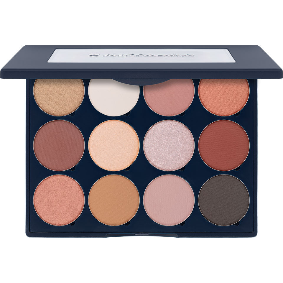 KRYOLAN Velvet Vision Eye Shadow Palette 12 Farben – samtige Lidschatten mit mattem & schimmerndem Finish, 18g, offen