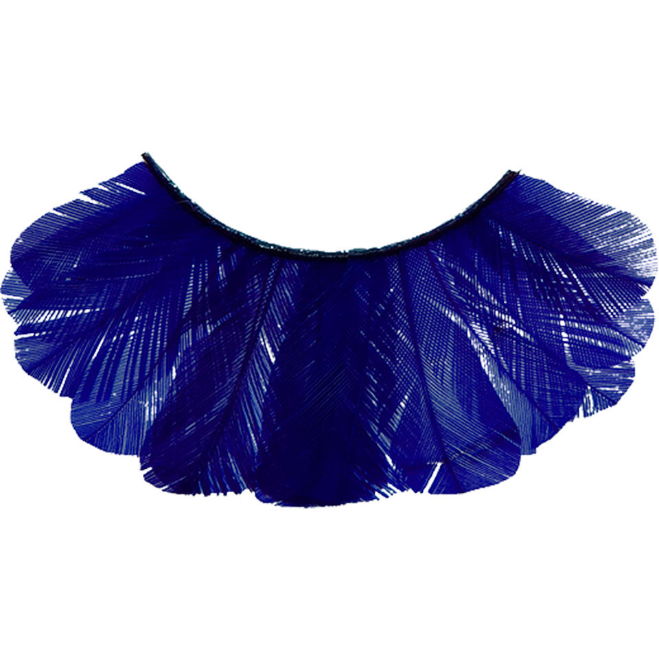 KRYOLAN Wimpern Peacock blue – Burlesque Wimpern aus Pfauenfedern, 1Paar