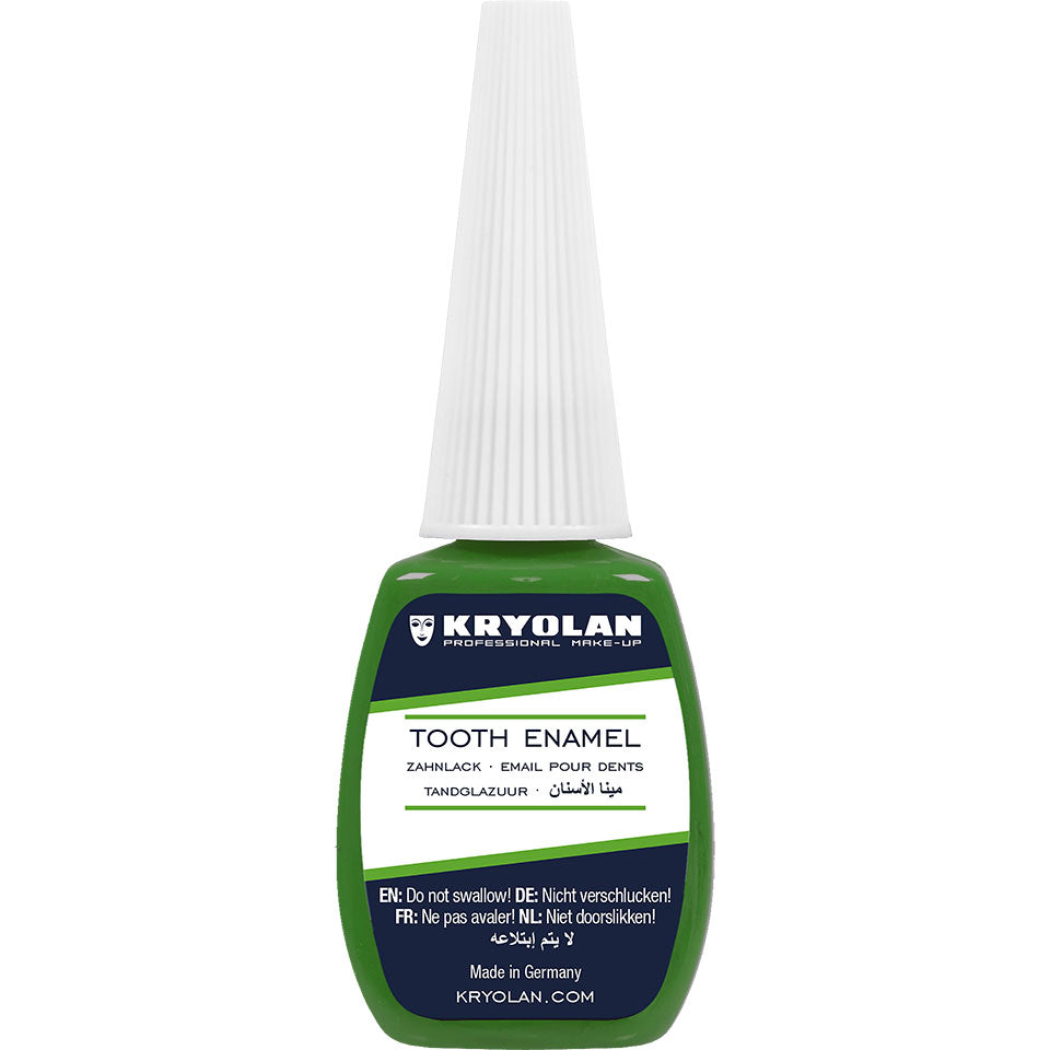 KRYOLAN Zahnlack green DO – für realistische Zahnverfärbungen, 12ml, Pinselflasche