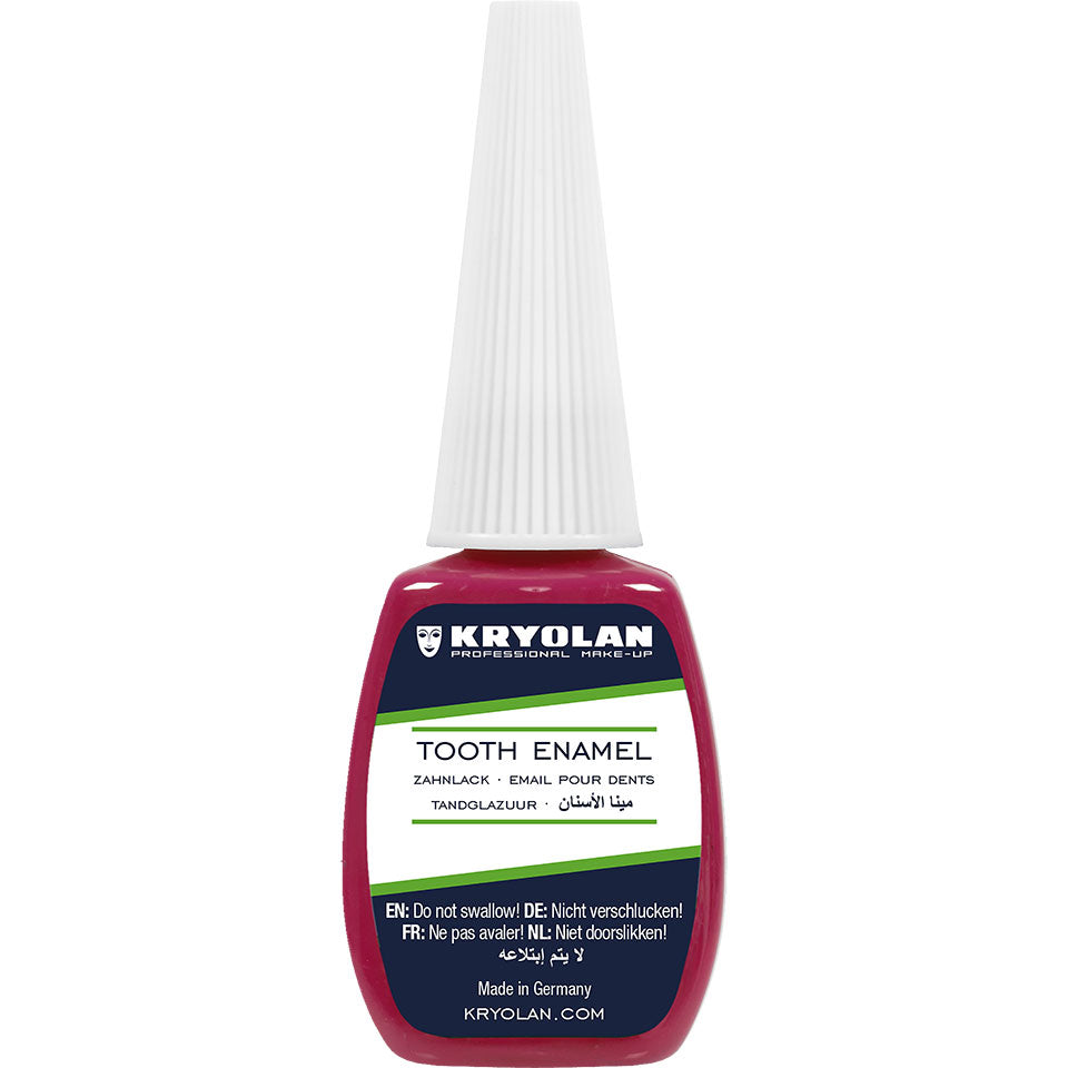 KRYOLAN Zahnlack red – für realistische Zahnverfärbungen, 12ml, Pinselflasche