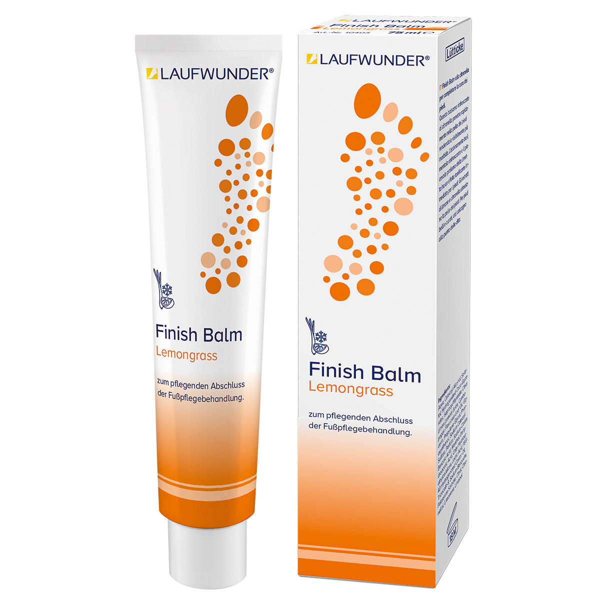 LAUFWUNDER Finish Balm - Lemongras, 75ml, Tube und Umkarton