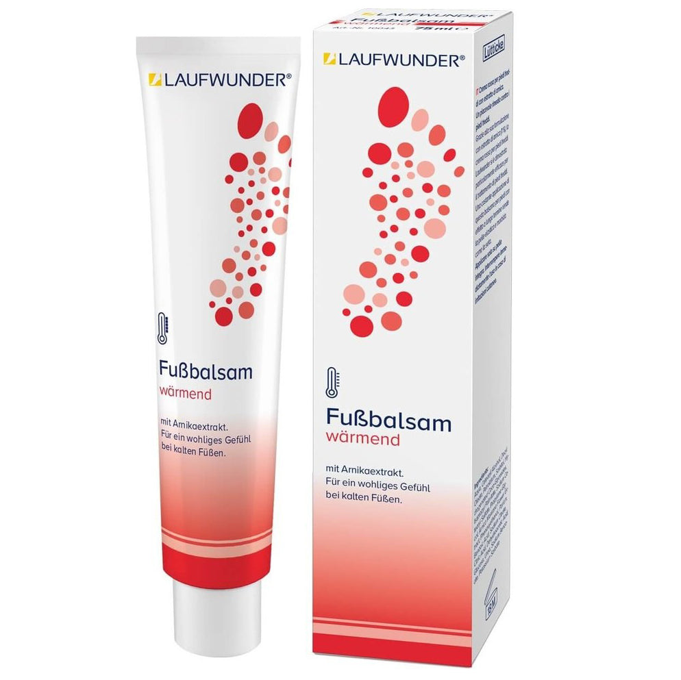 LAUFWUNDER Fußbalsam wärmend  – Badekonzentrat, 75ml, Tube und Umkarton