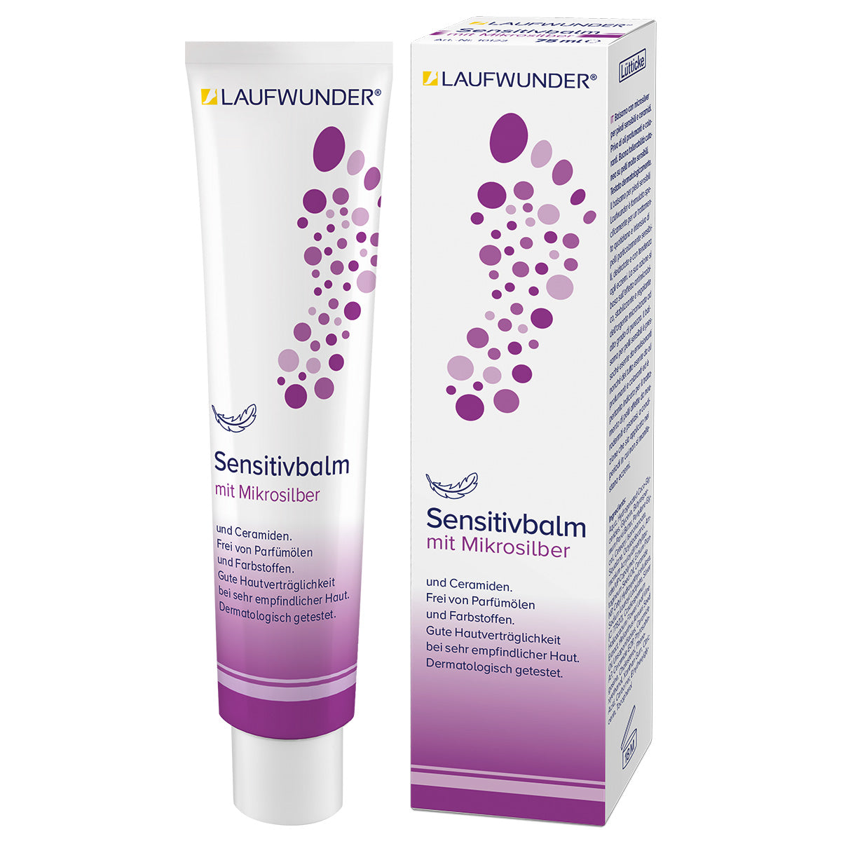 LAUFWUNDER Sensitivbalm mit Mikrosilber, 75ml, Tube und Umkarton