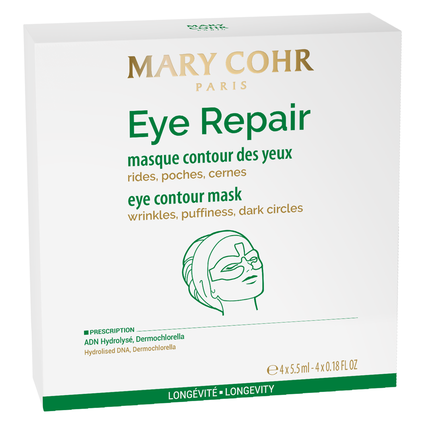 MARY COHR Eye Repair – Anti-Aging Vliesmaske für die Augen, 4Sachets