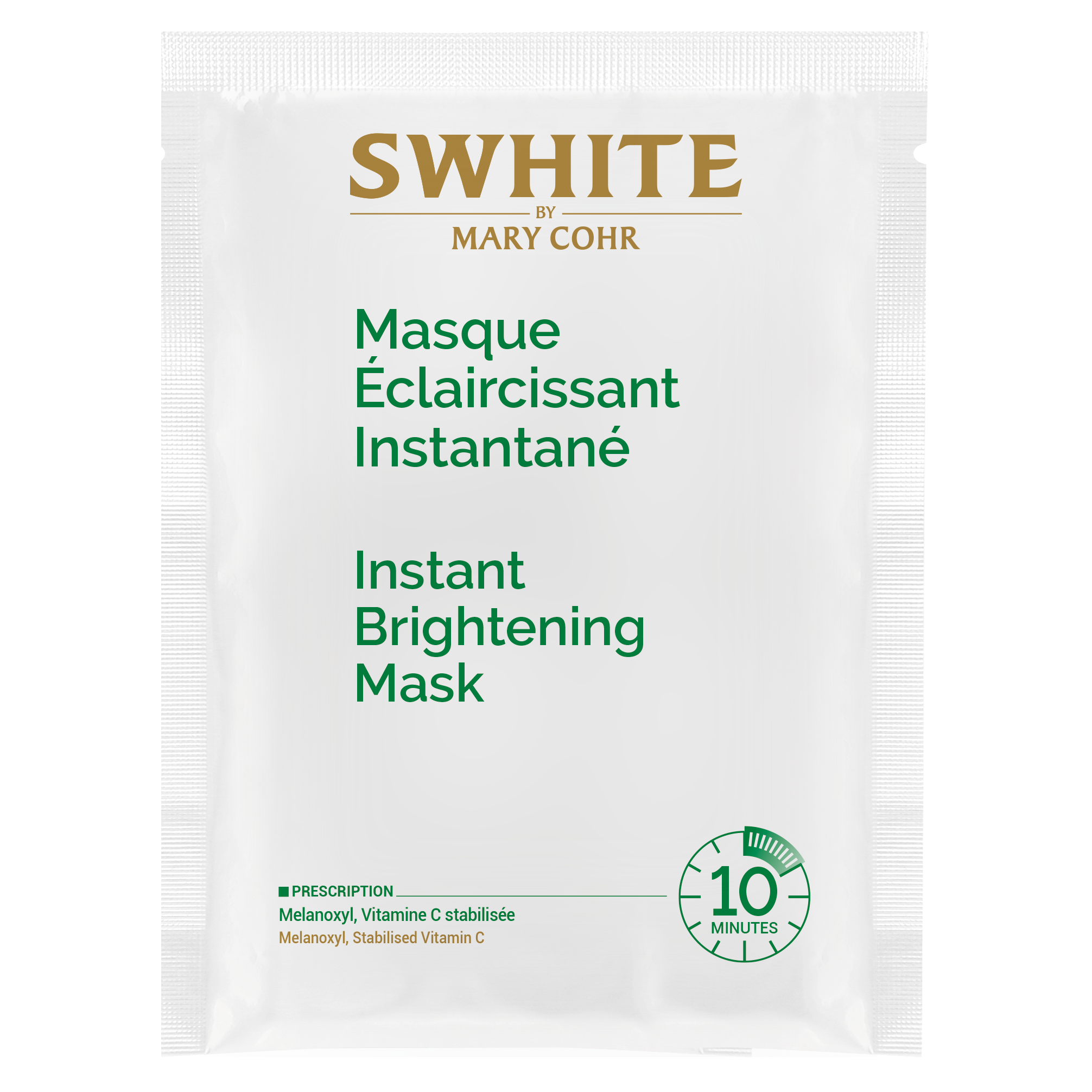 MARY COHR Masque Eclaircissant Instantané – Aufhellende Vliesmaske, 40ml, Sachet