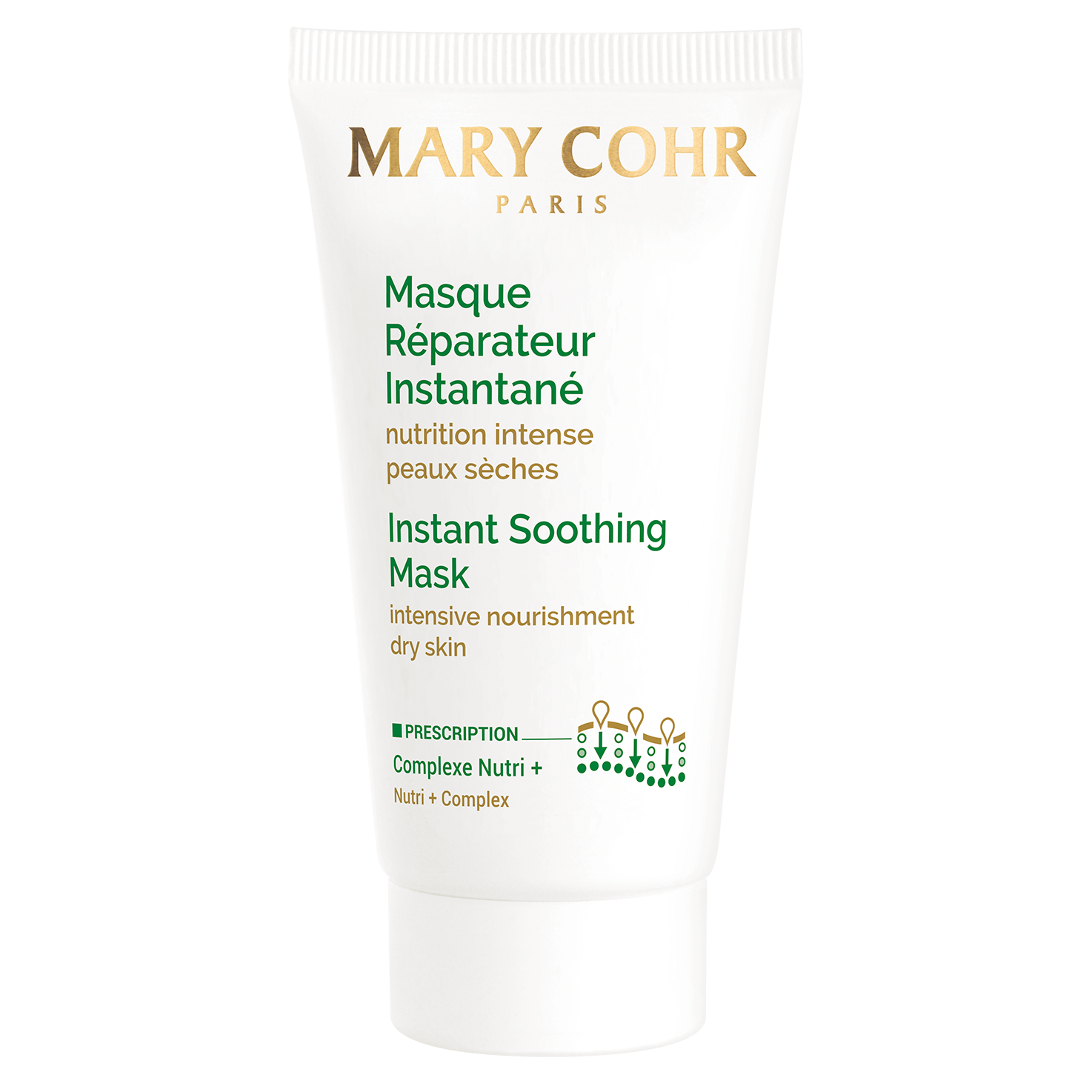 MARY COHR Masque Réparateur Instantané – nährende Maske für trockene Haut, 50ml, Tube