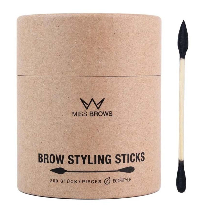 MISS LASHES Brow Styling Sticks Schwarz, 200Stk, Wattestäbchen und Umkarton