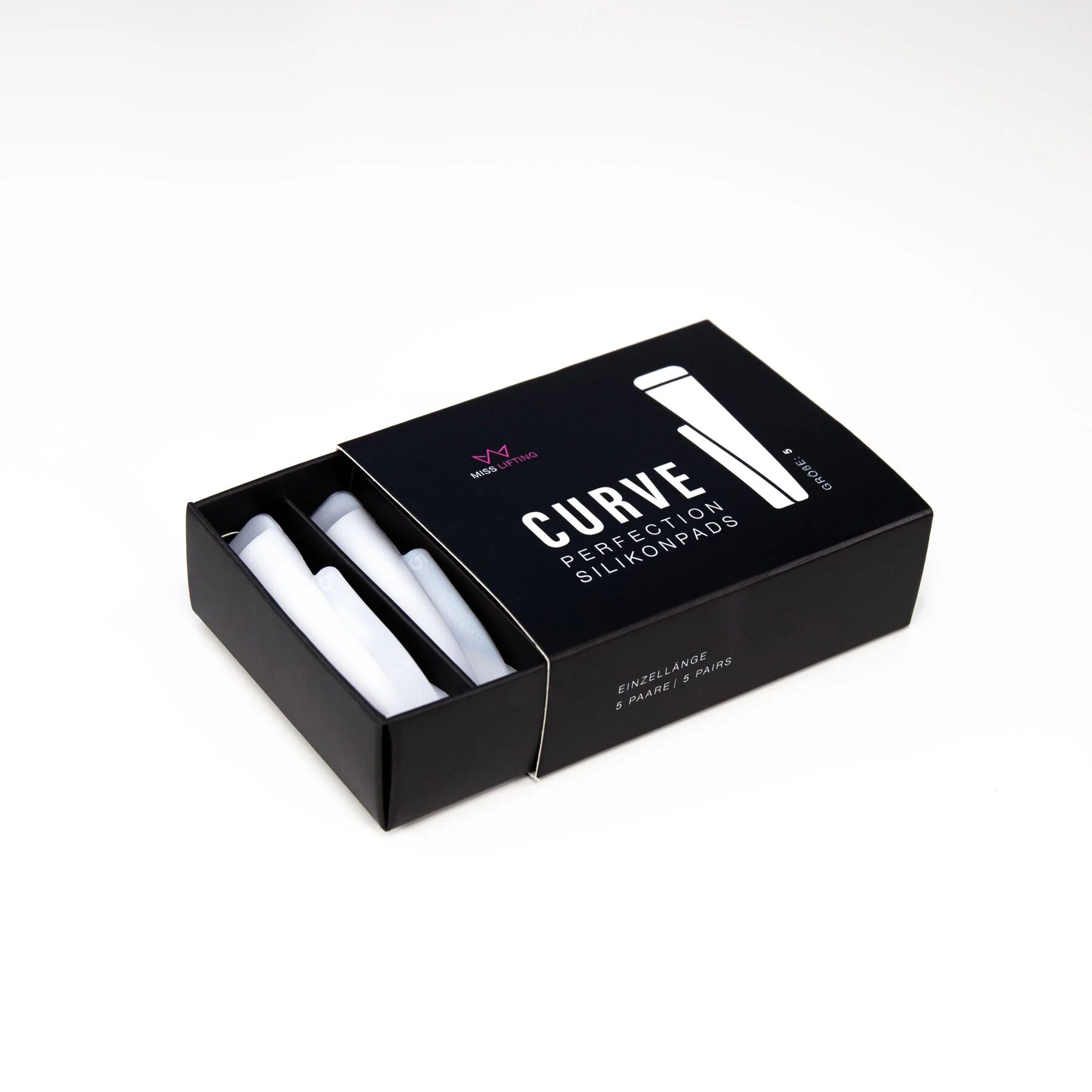 MISS LASHES Curve Perfektion Silikonpads – Größe 5, 5Paar, Pads und Umkarton