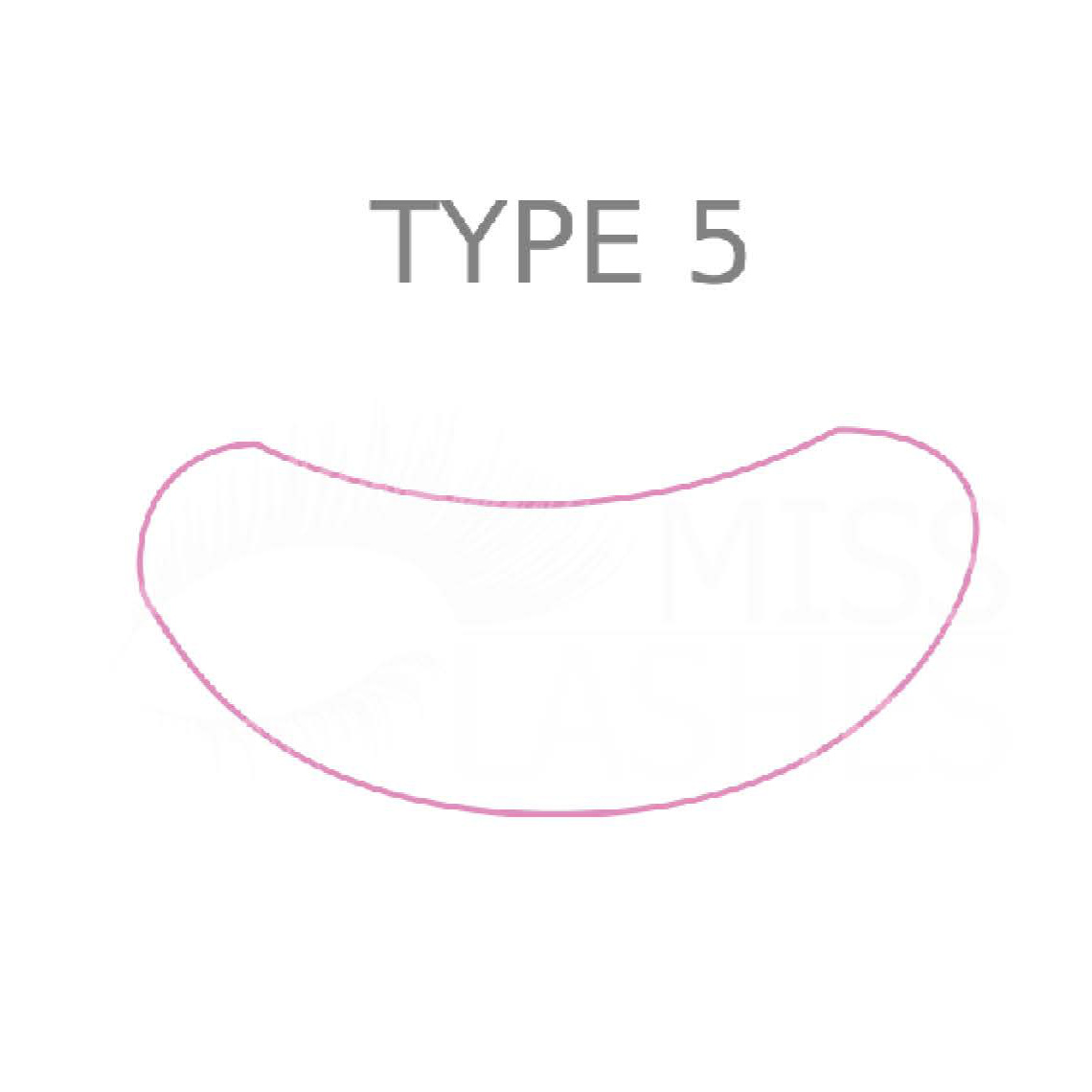 MISS LASHES Hydro-Gel Augenpads – Typ 5, 10Stk, grafische Darstellung Form