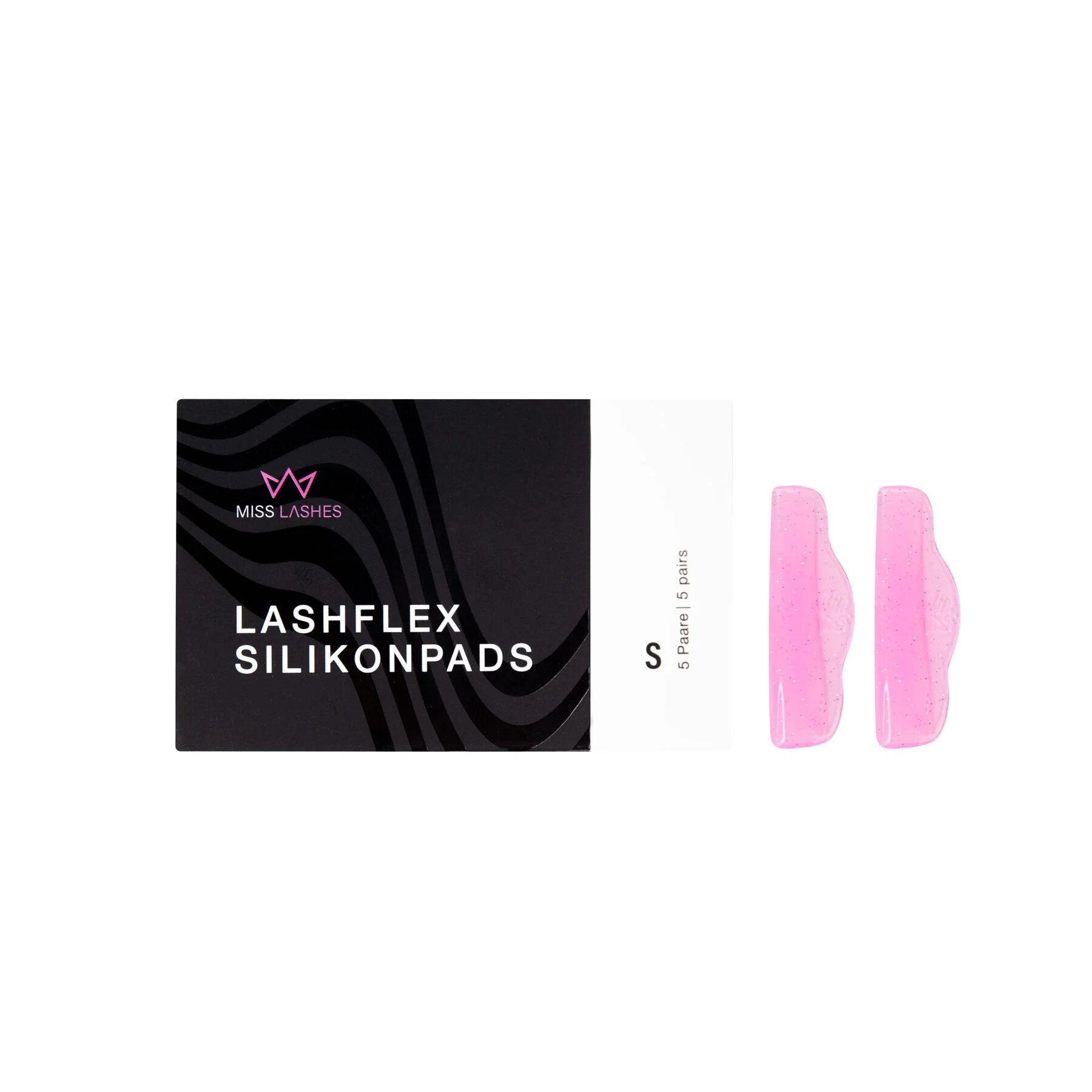 MISS LASHES Lash Flex Silikonpads – S, 5 Paare, Pads und Umkarton