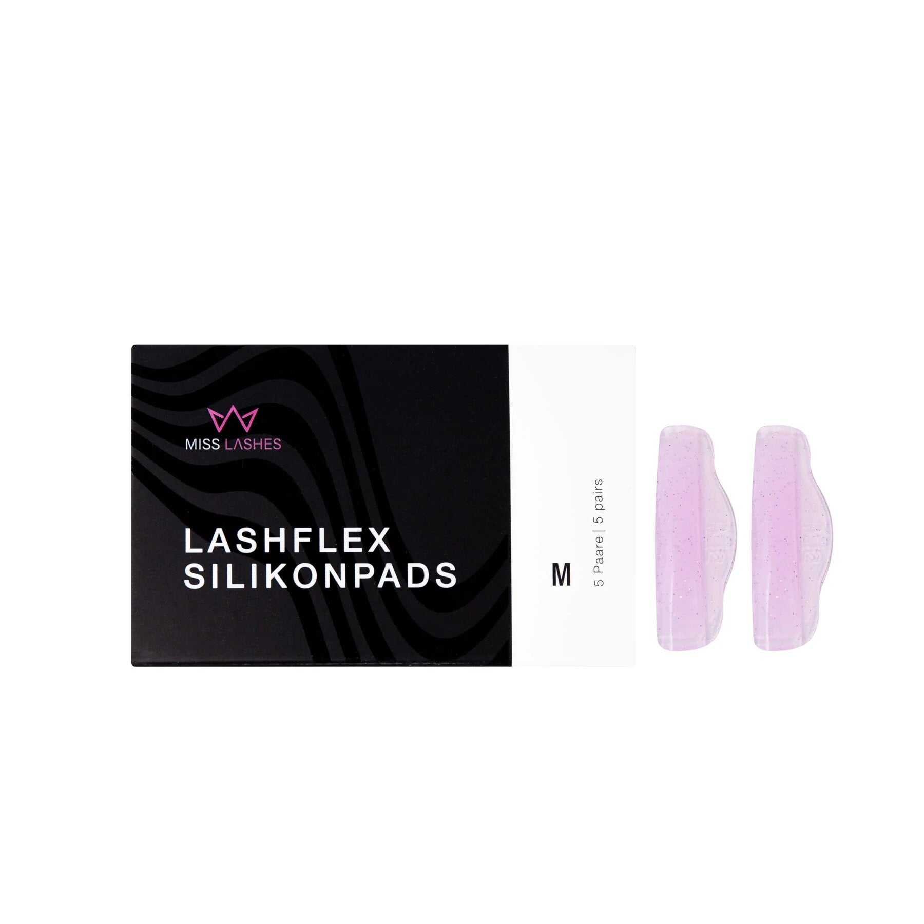 MISS LASHES Lash Flex Silikonpads – M, 5 Paare, Pads und Umkarton