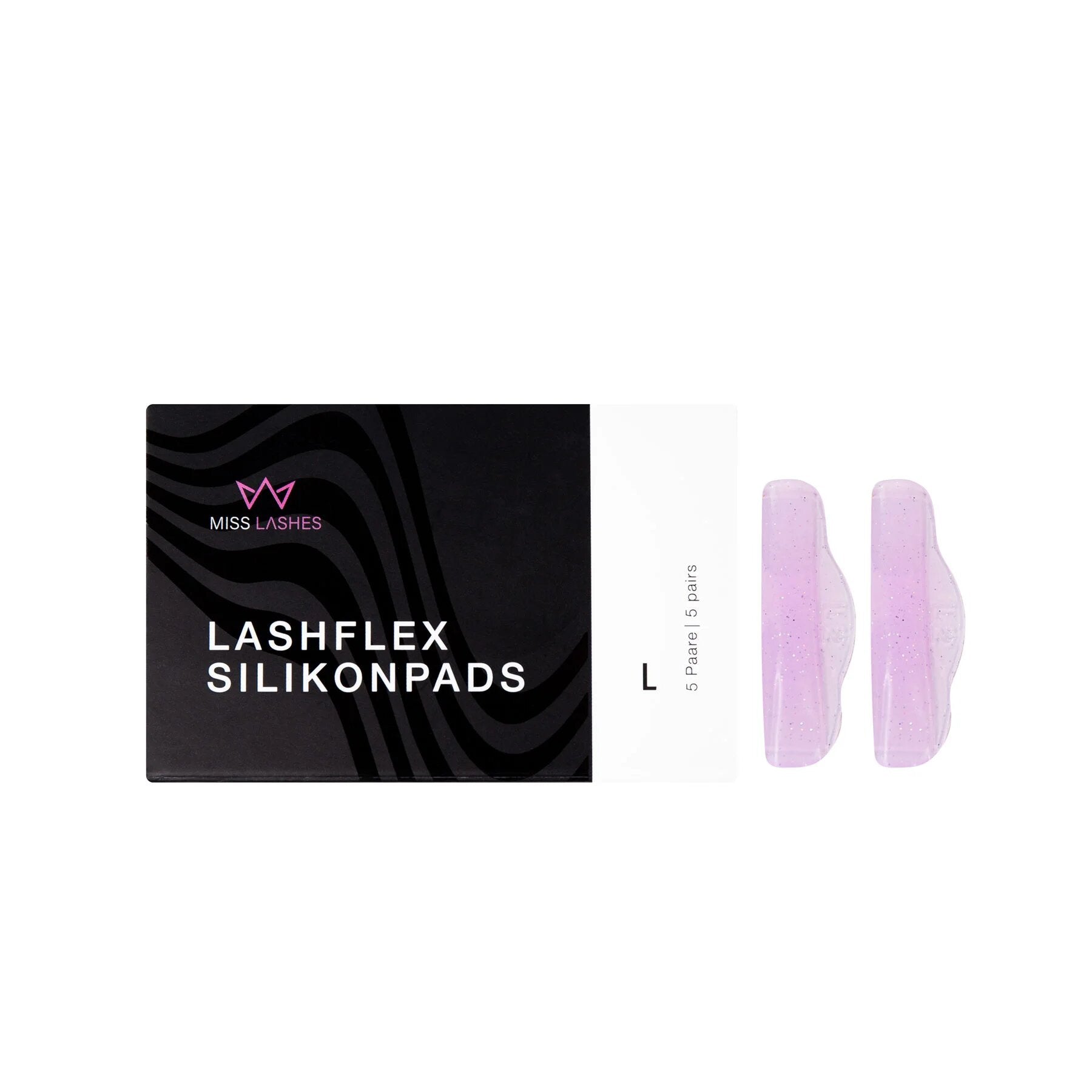 MISS LASHES Lash Flex Silikonpads – L, 5 Paare, Pads und Umkarton