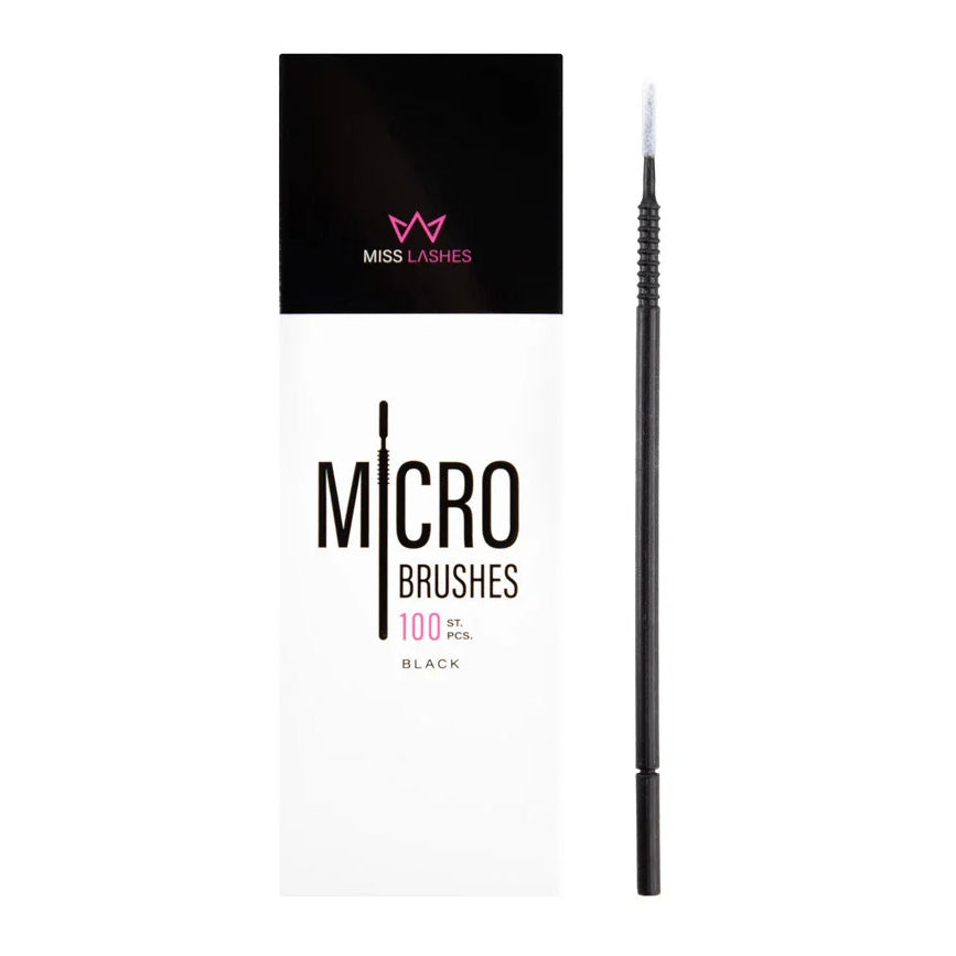 MISS LASHES Microbürstchen lang, 100Stk, Microbürste und Umkarton