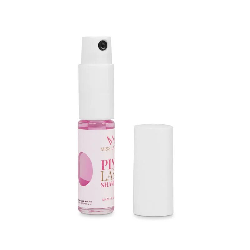 MISS LASHES Pink Lash Shampoo, 3ml, Sprühflasche offen mit Deckel