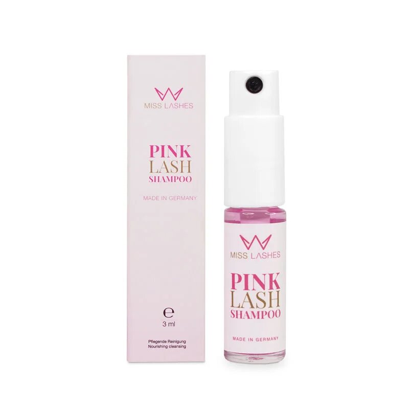 MISS LASHES Pink Lash Shampoo, 3ml, Sprühflasche und Umkarton