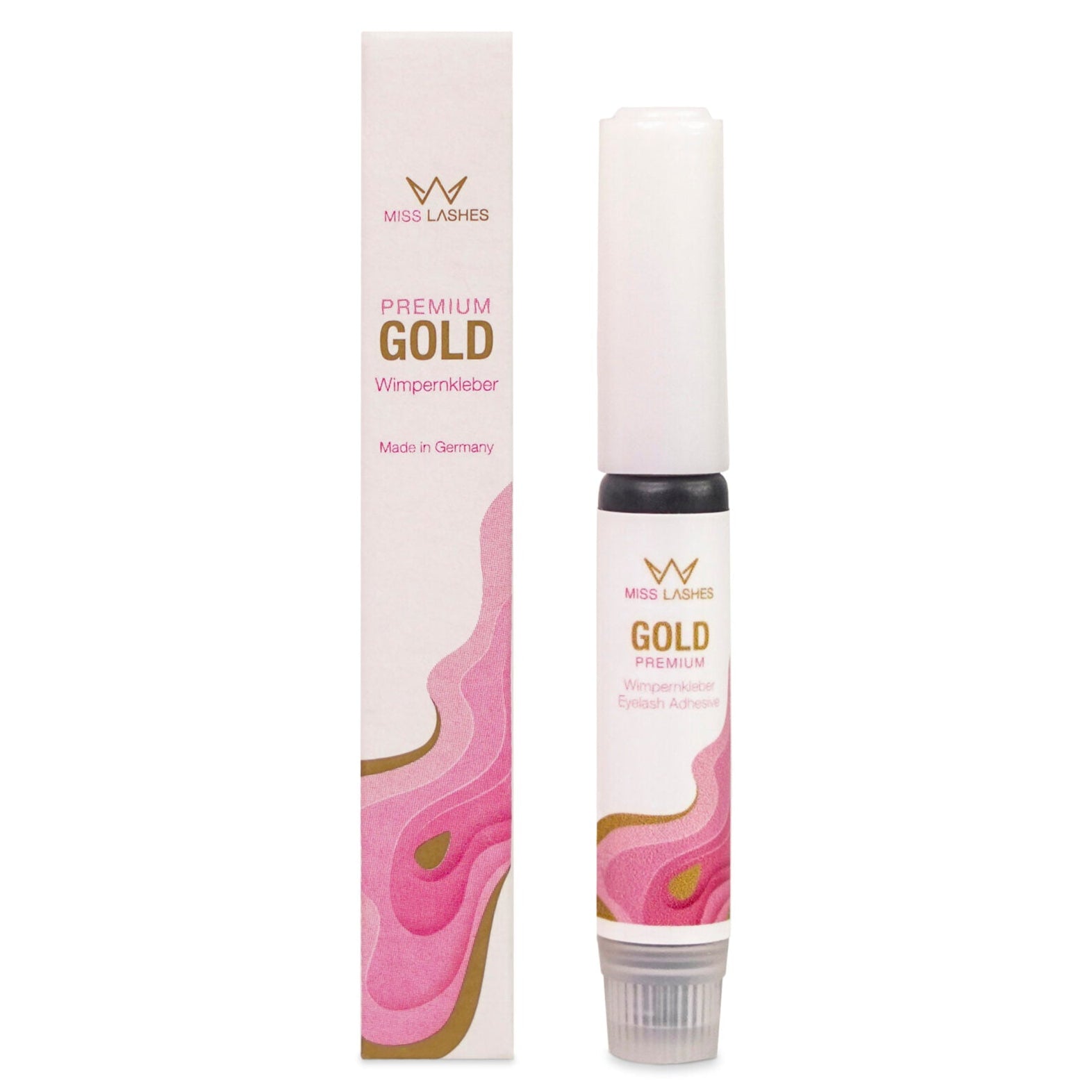 MISS LASHES Premium Gold Kleber – für Wimpernverlängerung, 2g, Spender und Umkarton