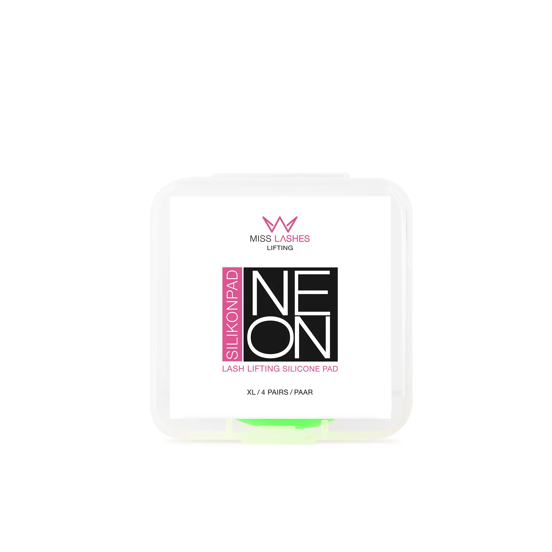 MISS LASHES Silikon Pads Neon CC-Curl – Größe XL grün, 4Paar, Umkarton