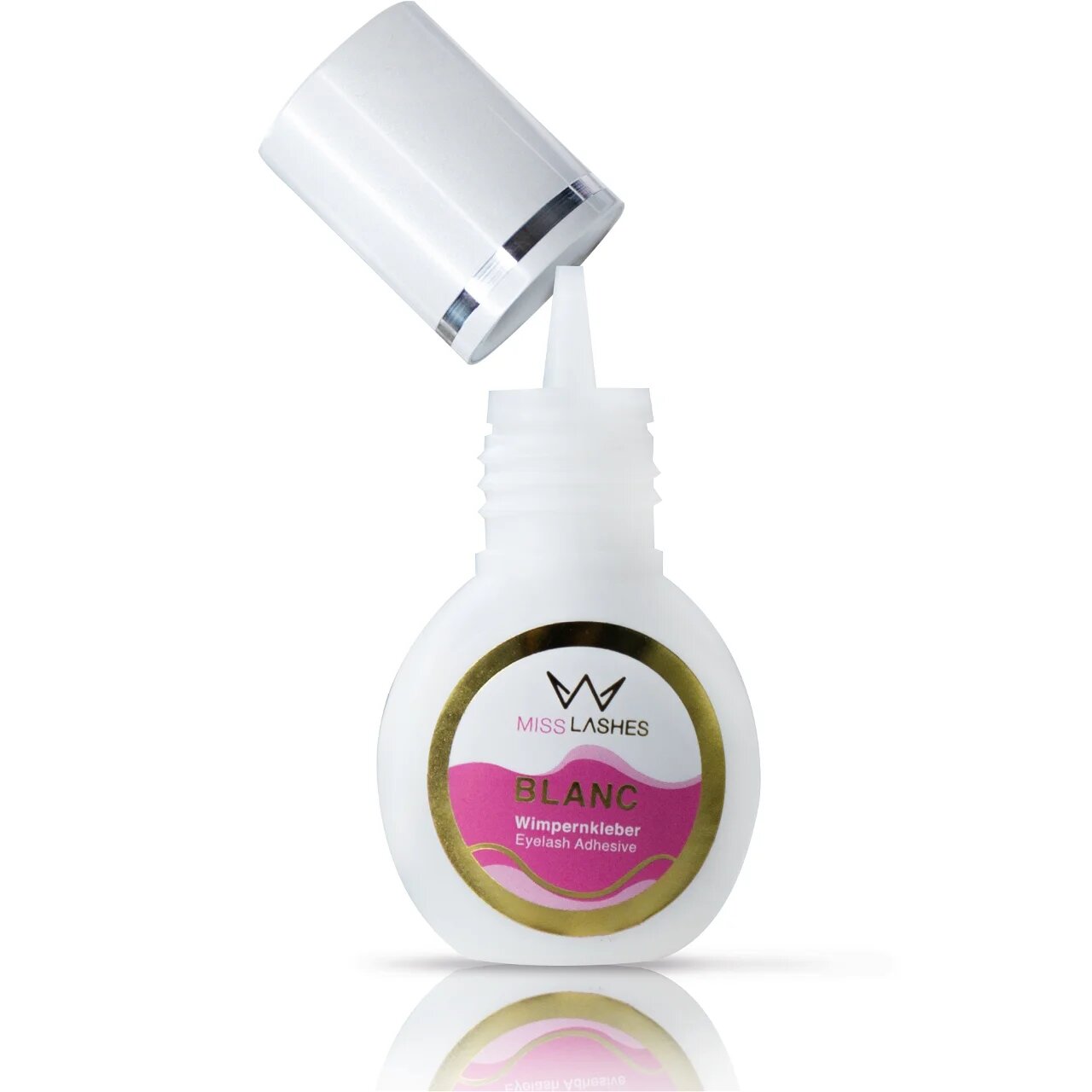 MISS LASHES Wimpernkleber Blanc – für Wimpernverlängerung, 5g, Kleber offen