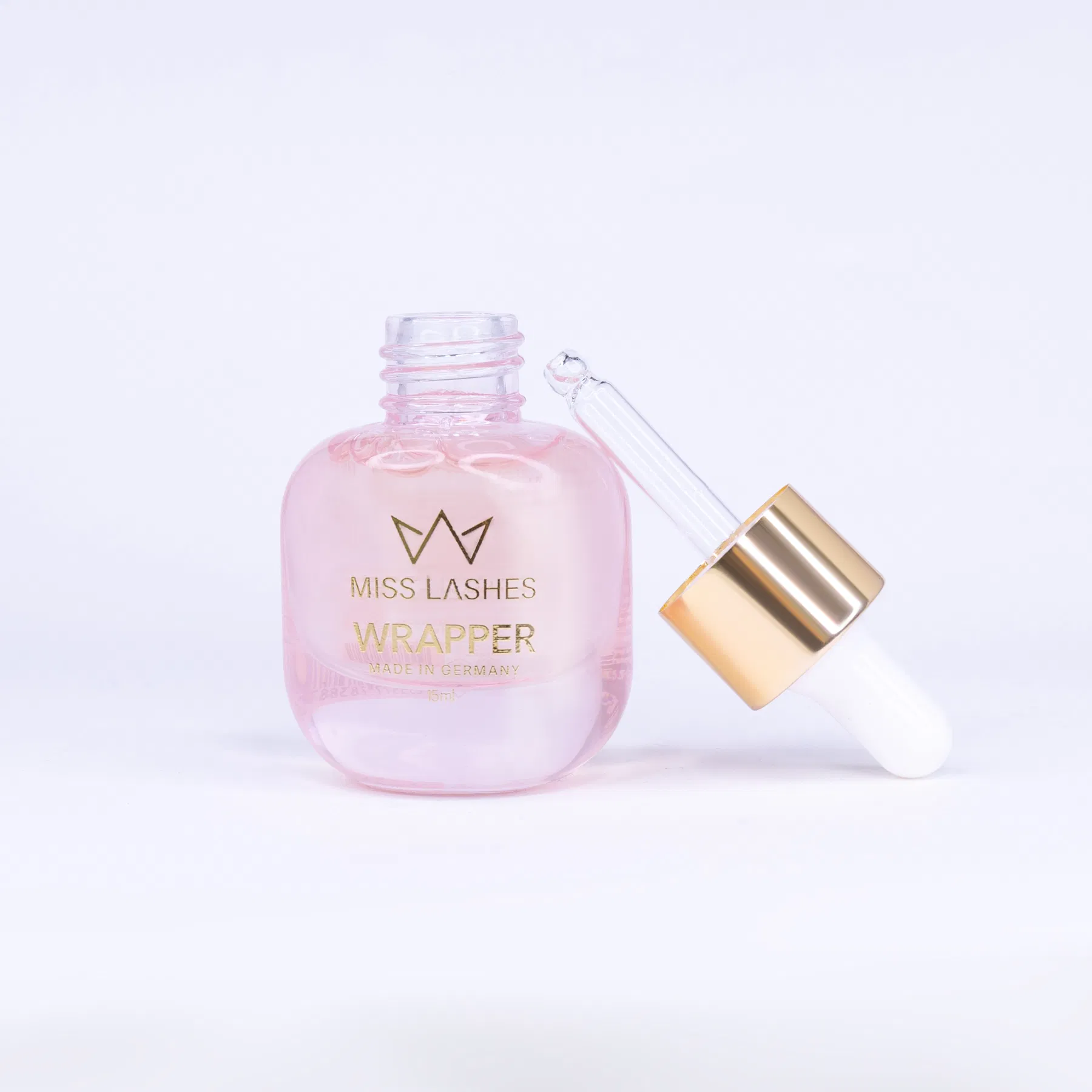 MISS LASHES Wrapper – für optimierte Klebeleistung, 15ml, Pipettenflasche offen