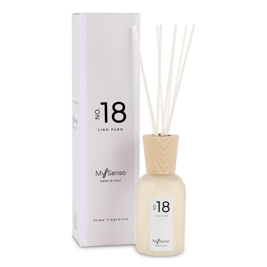 MYSENSO Raumduft N°18 Lino Puro, 240ml, Flacon Duftstäbchen und Umkarton