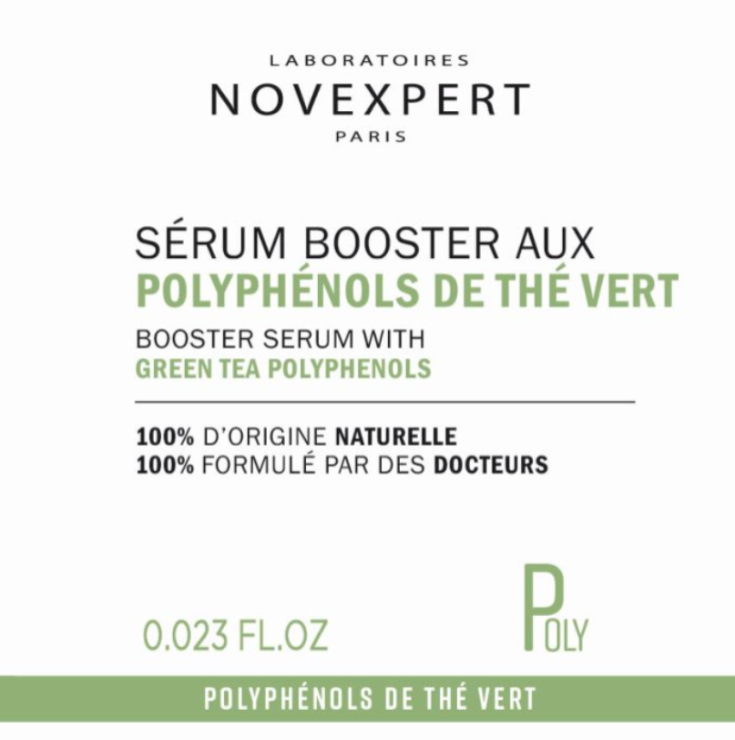 NOVEXPERT Booster Serum mit Polyphenolen aus grünem Tee – Probe, 0,7ml, Sachet