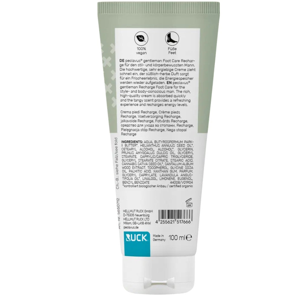 PECLAVUS Foot Care Recharge, 100ml, Tube Rückseite