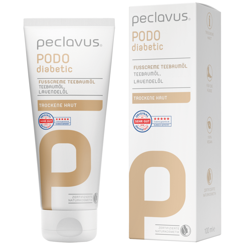 PECLAVUS Fußcreme Teebaumöl , 100ml, Tube und Umkarton
