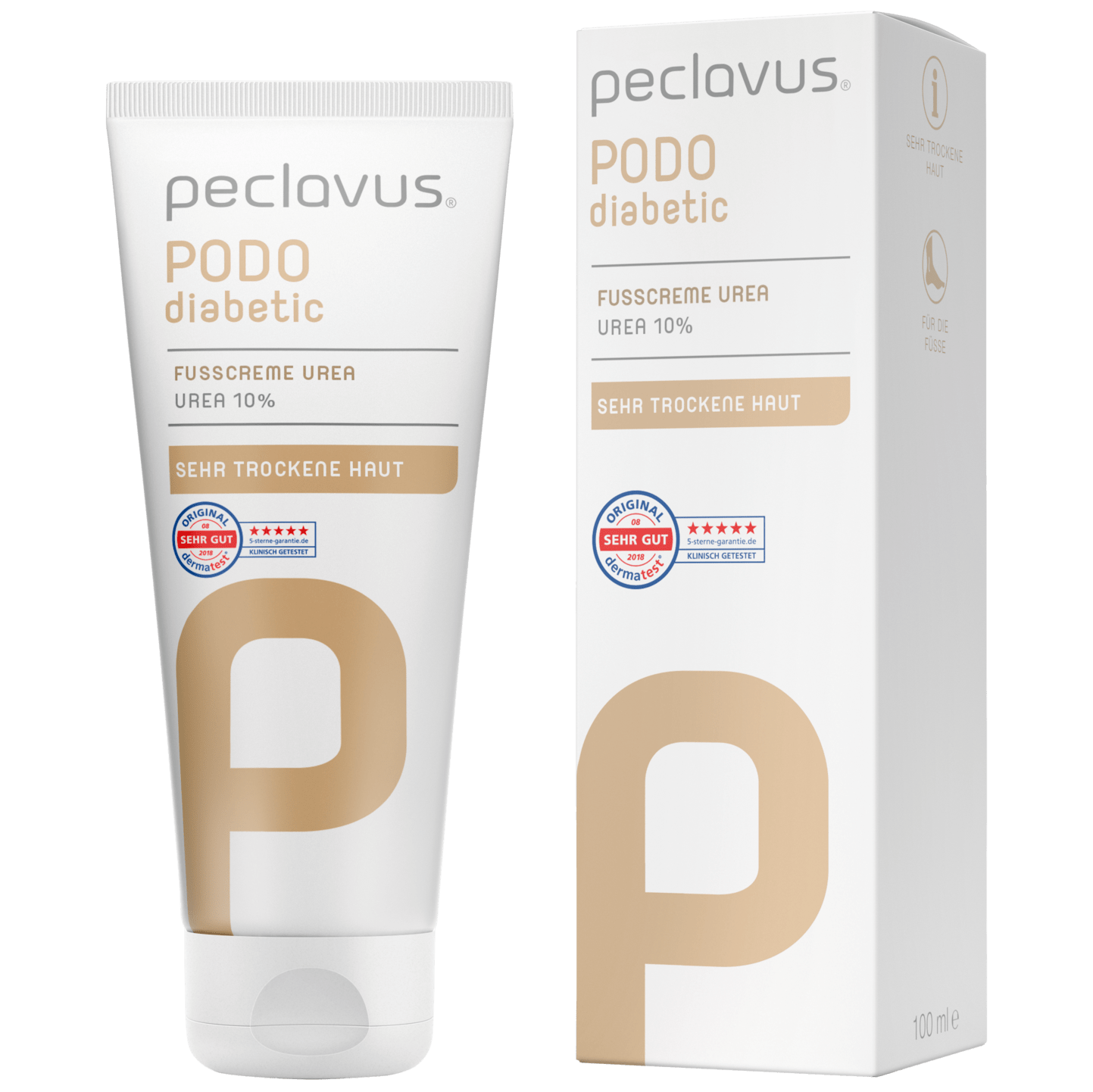 PECLAVUS Fußcreme Urea , 100ml, Tube und Umkarton