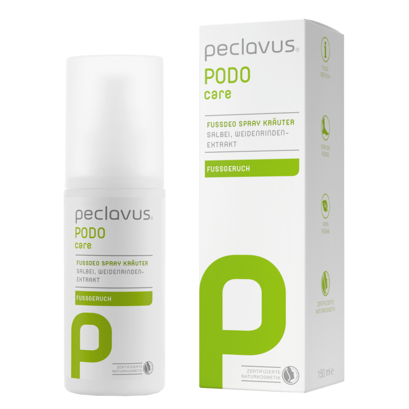 PECLAVUS Fußdeo Spray Kräuter , 150ml, Sprühflasche und Umkarton