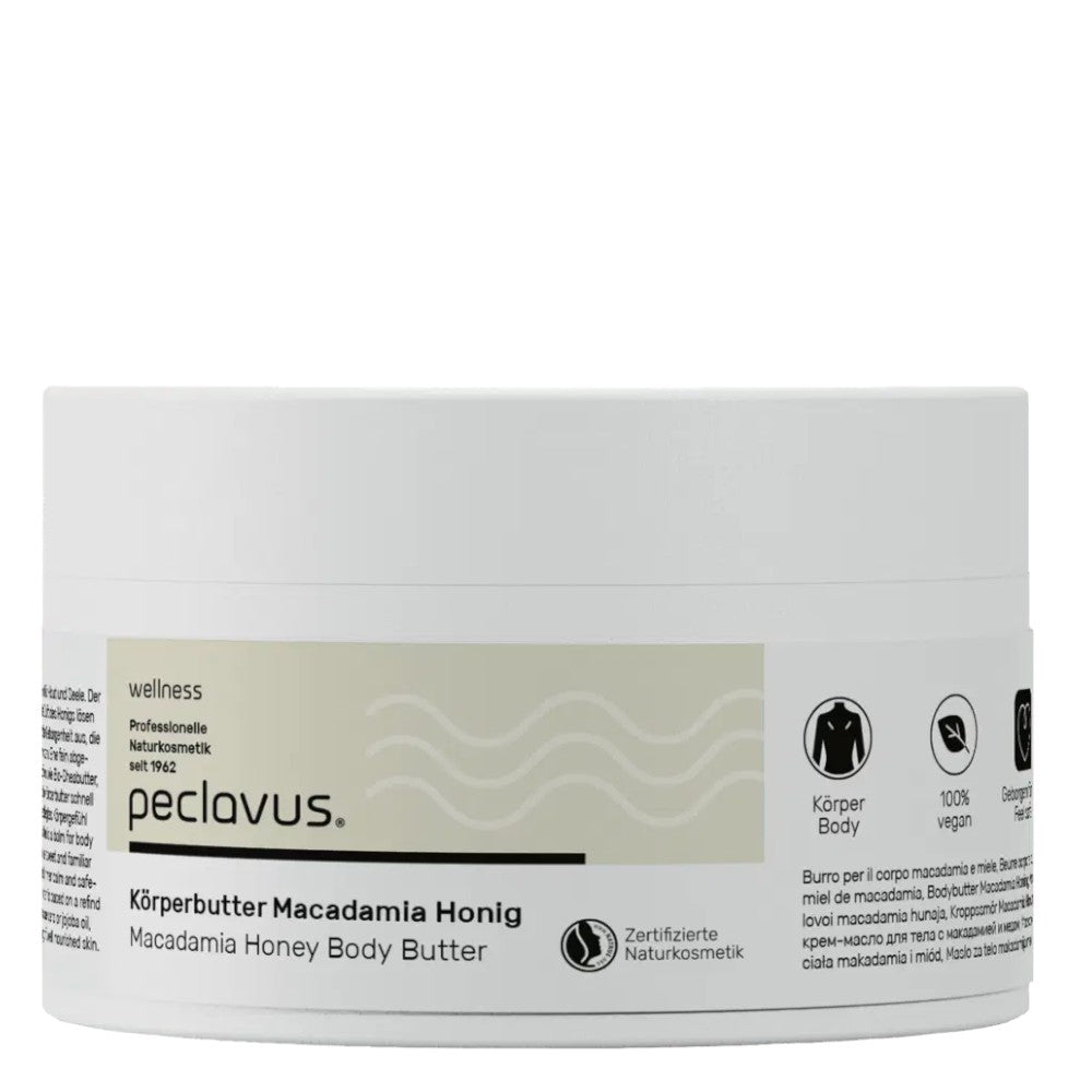 PECLAVUS Körperbutter Macadamia Honig , 250ml, Tiegel