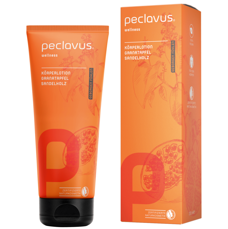 PECLAVUS Körperlotion Granatapfel Sandelholz , 200ml, Tube und Umkarton