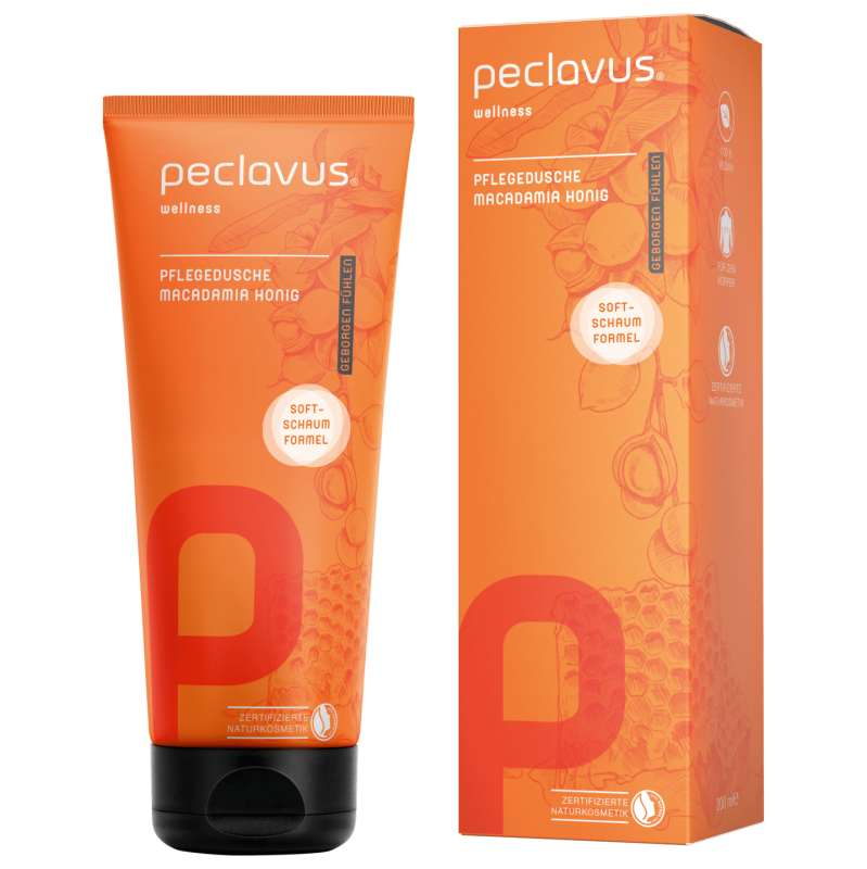 PECLAVUS Pflegedusche Macadamia Honig , 200ml, Tube und Umkarton
