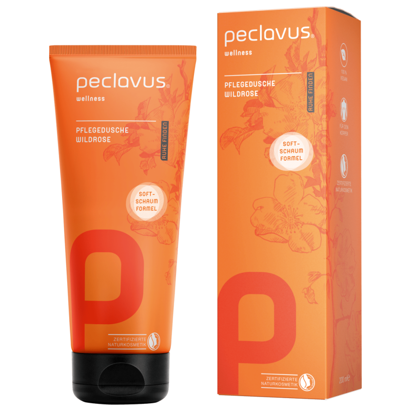 PECLAVUS Pflegedusche Wildrose, 200ml, Tube und Umkarton