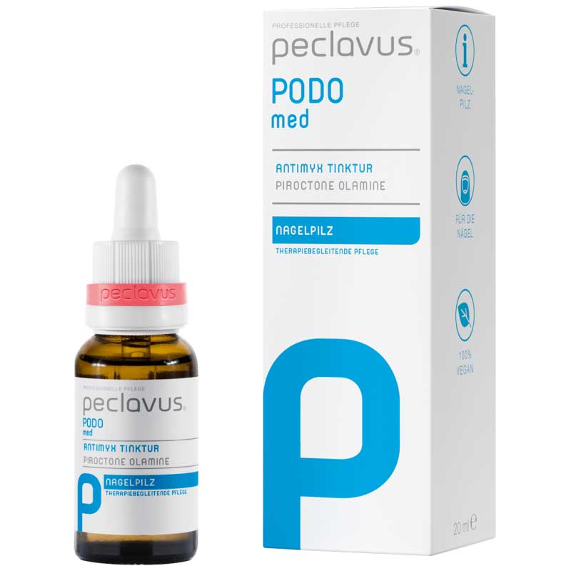 PECLAVUS PODOmed AntiMYX Tinktur , 20ml, Pipettenflasche und Umkarton